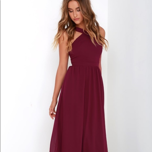 Lulu's Dresses & Skirts - 🐝 Lulus burgundy air of romance dress NWT